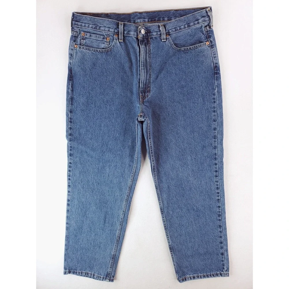Levis 550 Jeans Mens 38x30 Blue Relaxed Tapered Baggy Work Pants 90s Stone Wash